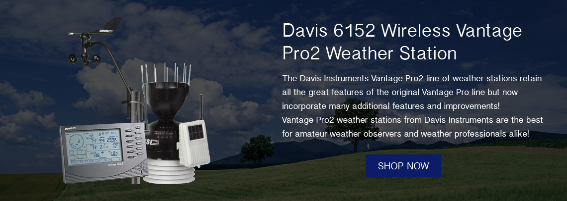 Davis Vantage Pro2 Wireless Weather Station w/WeatherLink Console & 24hr Fan Aspirated Radiation Shield